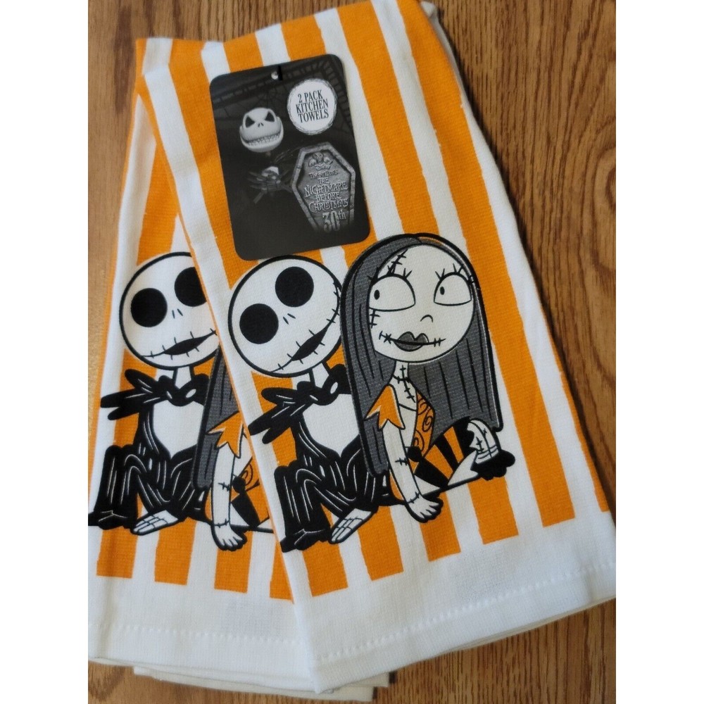 Nightmare Before Christmas Jack & Sally Kitchen Towels Set Of 2
